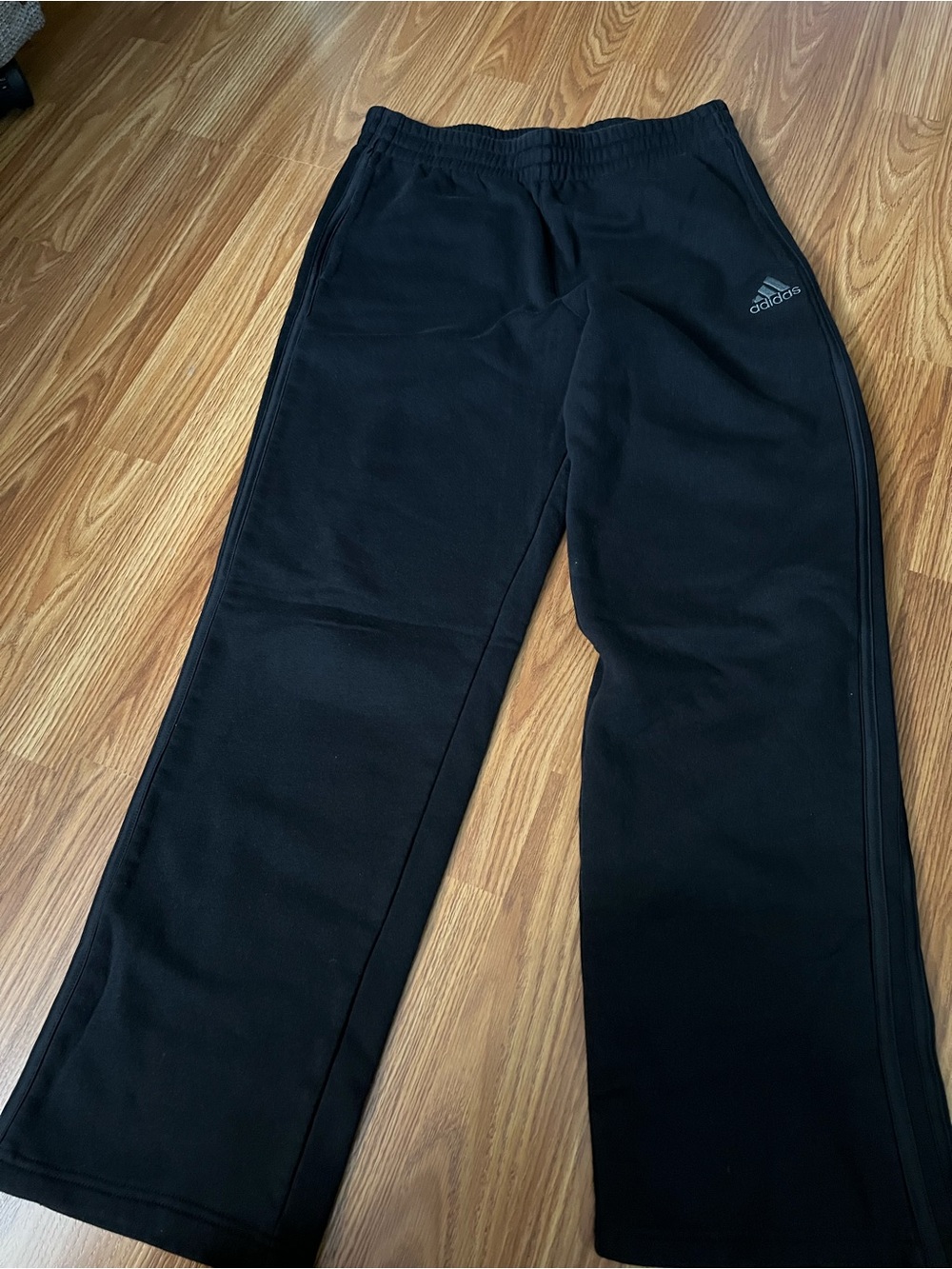 adidas Kids Black Fleece Joggers with Logo